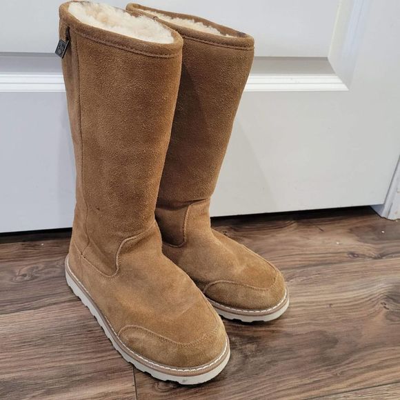 BearPaw Shoes - Bearpaw Kimella Women’s Brown Sz 7 12” Tall Boot Cow Suede Sheep Skin Wool